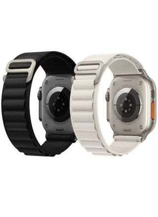 2Pack for Apple Watch Alpine Loop Band 49mm/45mm/44mm Nylon Woven Sport Strap for Apple Watch Series 8/Ultra/7/SE/6/5/4/3/2/8 White/Black - pzsku/Z447202B835312FDB6077Z/45/_/1723994236/2665dc8e-15e6-4c99-ba3e-796495294c58