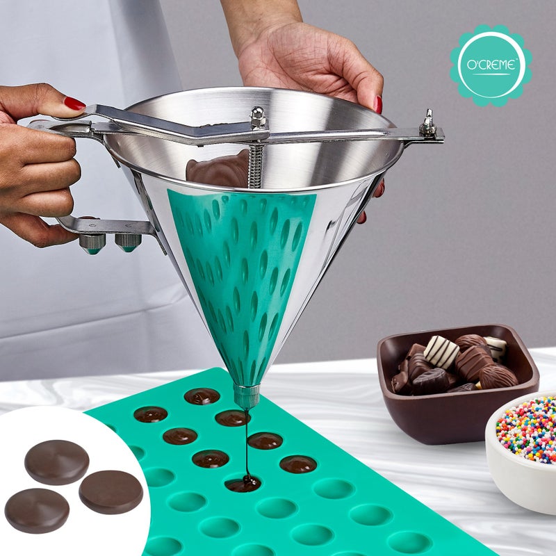 O'Creme O’Creme Round Gummy Candy Silicone Mold for Chocolate Truffles, Ganache, Jelly, Candy, Pralines, and Caramels - Image 2