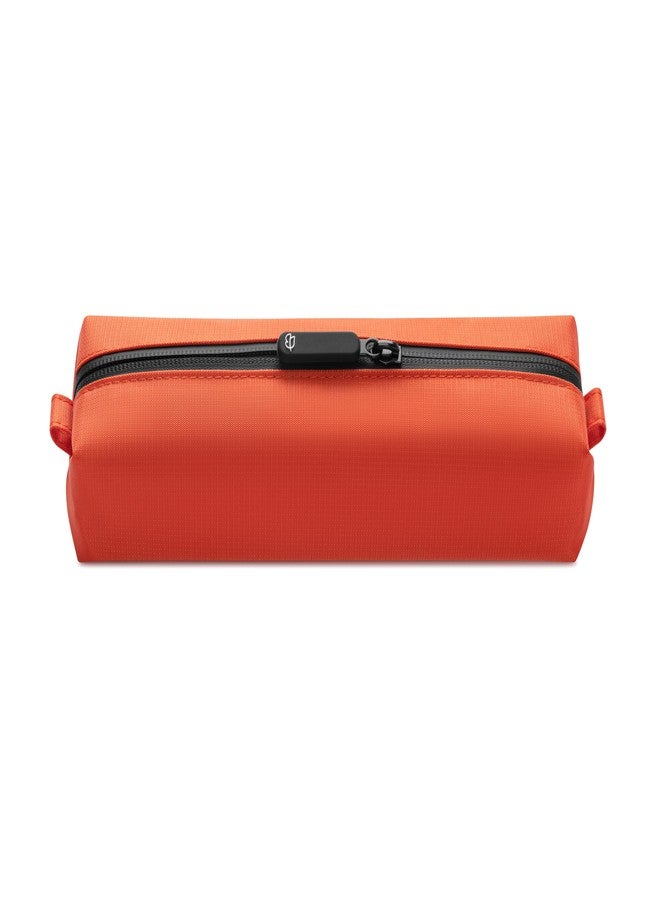 Comfyable Small Toiletry Bag for Men, Slim Mini Toothbrush Bag, Dopp Kit, Electronics, Tech, Gym, Water-Resistant Essentials Organizer, Cosmic Orange - Image 1