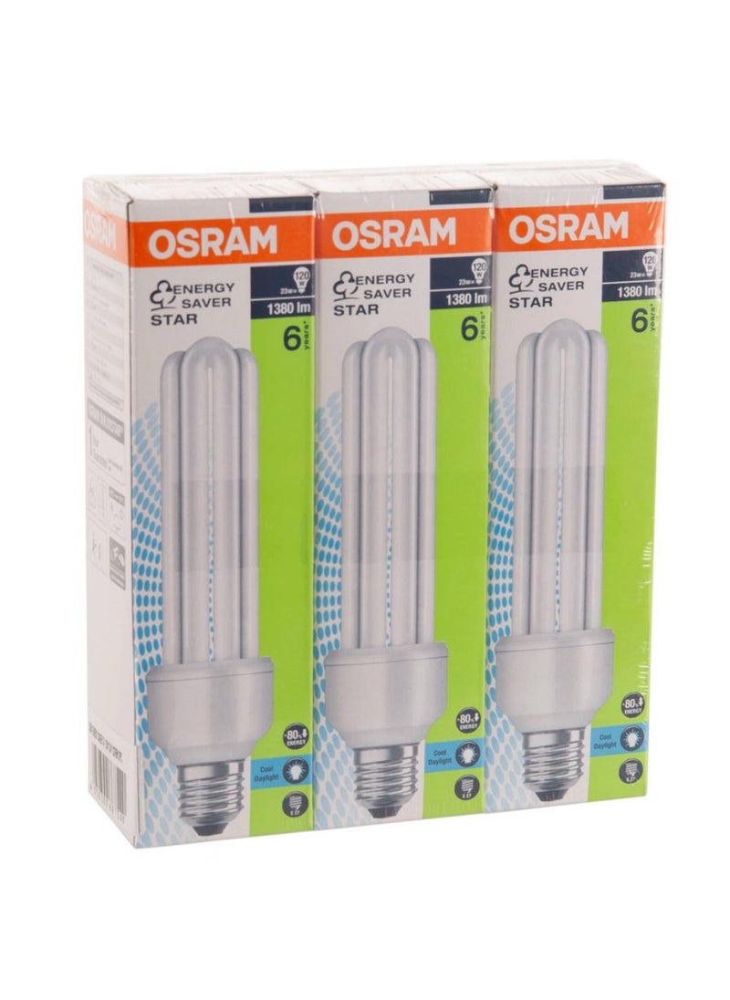 Osram Osram T4 E.Saver Screw Bulb Pack 23W Day Light 3Pcs 