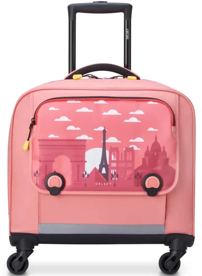 DELSEY Paris BTS 2023 - 4 Wheel Horizontal Schoolbag Trolley 15.6" - Pink Printing