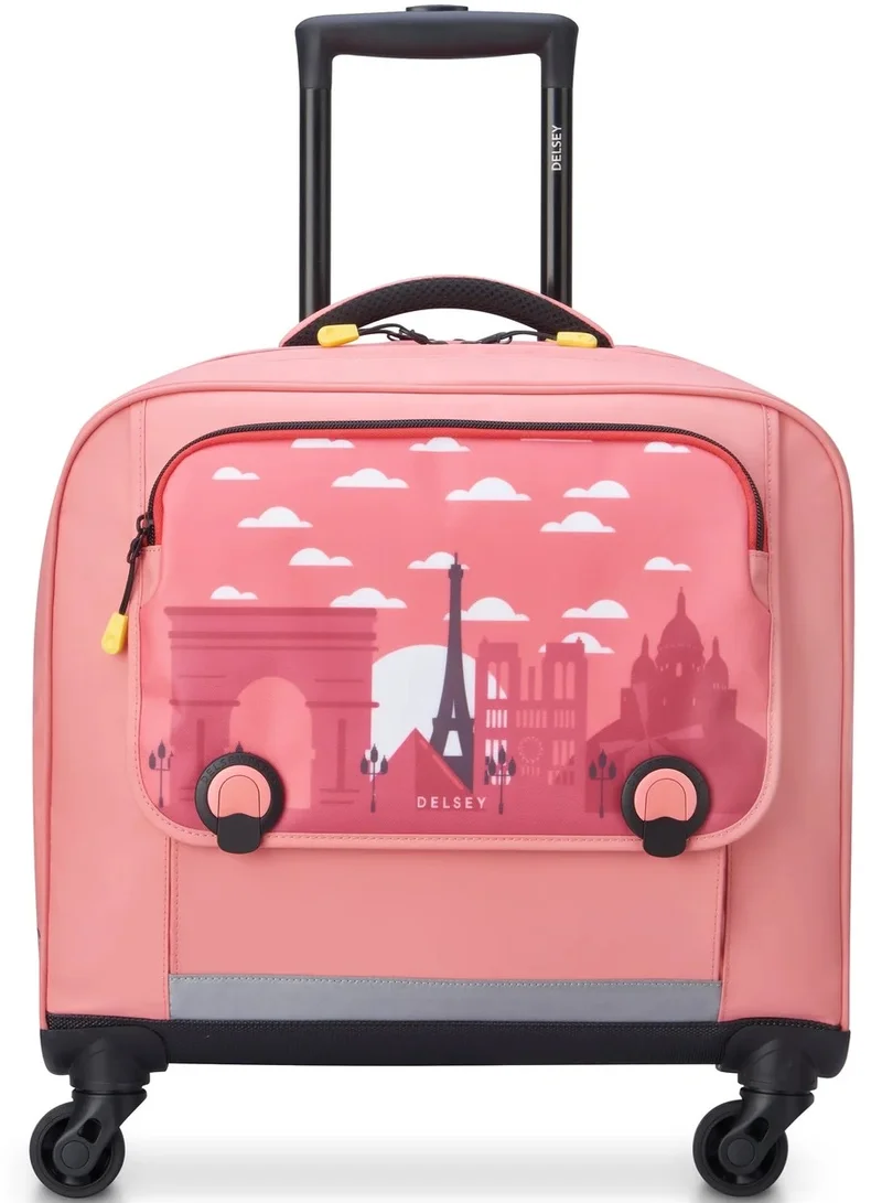 ديلسي _باريس حقيبة ظهر مدرسية بعجلات أفقية . بوصة - طباعة وردي