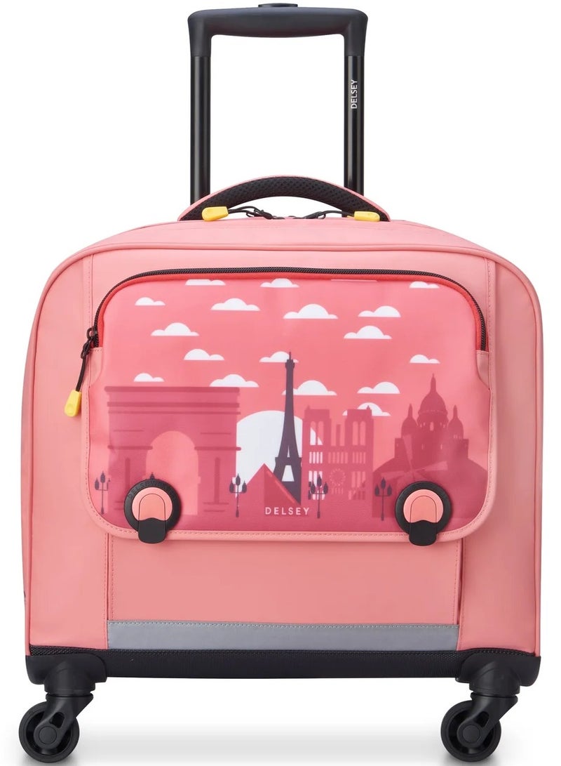 ديلسي _باريس حقيبة ظهر مدرسية بعجلات أفقية . بوصة - طباعة وردي - Image 1