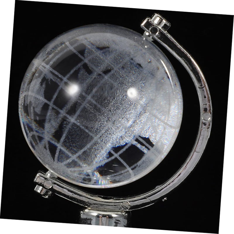 Rotating Crystal Glass Globe with Base 2pcs Set for Car Home Office Desk Decor - Image 5