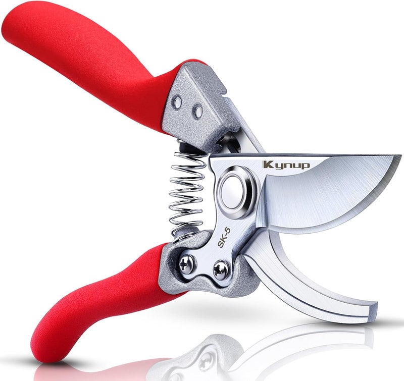 Kynup Pruning Shears, Gardening Scissors, Pruners for Gardening, Heavy Duty Garden Tools, Garden Grass Clippers Hand Hedge Shears, (Red) - Image 1