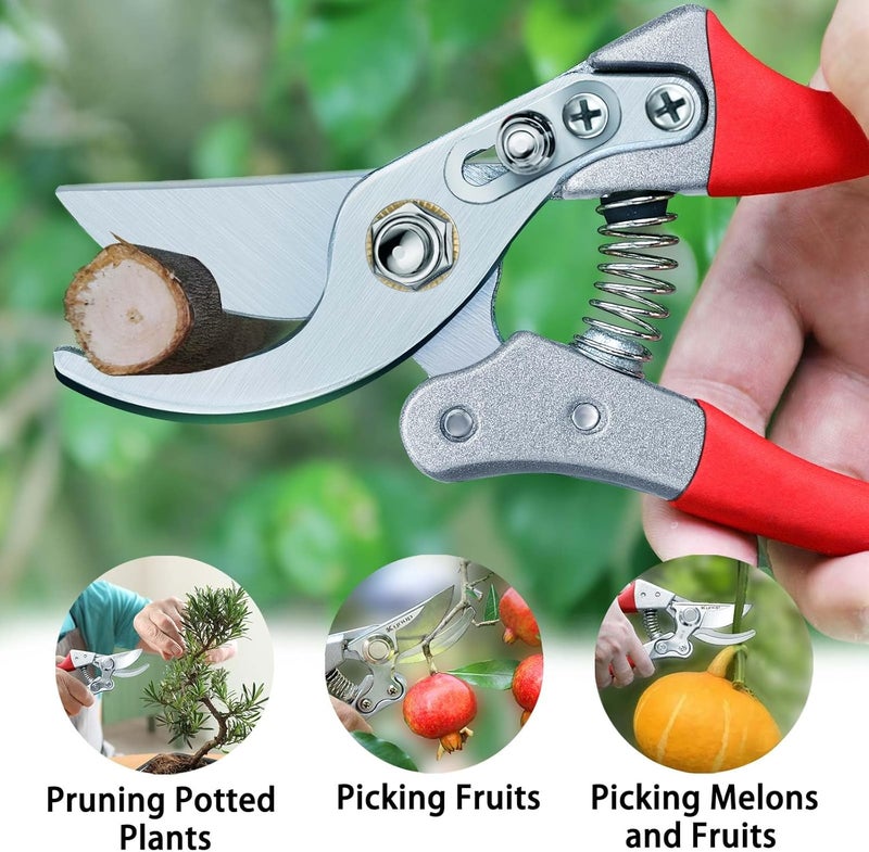 Kynup Pruning Shears, Gardening Scissors, Pruners for Gardening, Heavy Duty Garden Tools, Garden Grass Clippers Hand Hedge Shears, (Red) - Image 5