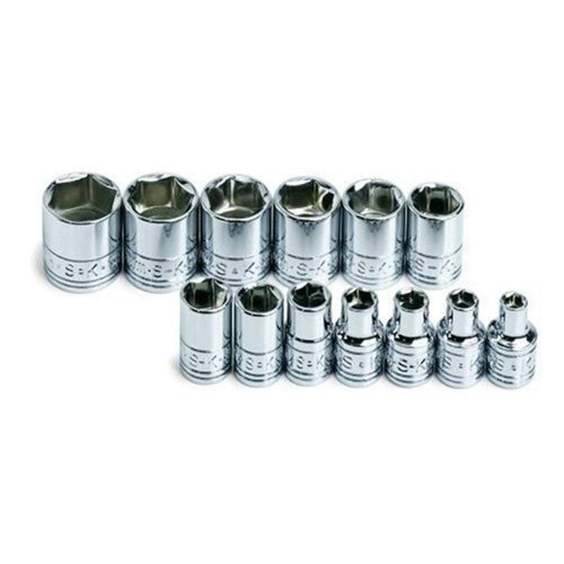 SK Tools USA 3/8" Drive, 13 Piece, 6 Point, Standard Metric Chrome Socket Set: 7MM - 19MM | 13S - Image 4