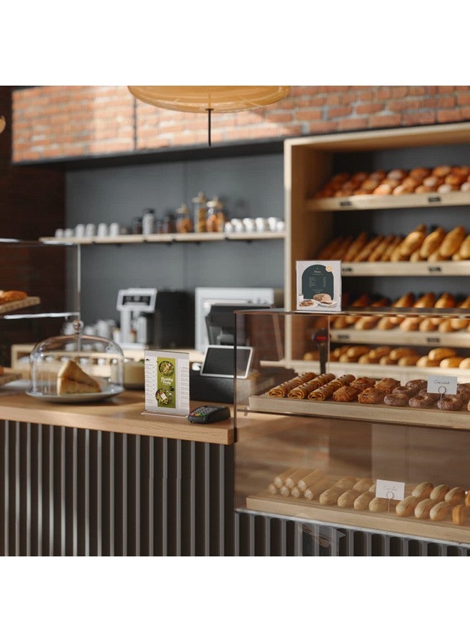 Shuban Acrylic Sign Holder Table Sign Holder Double Sided T Shape Clear Plastic Desktop Display Holder Vertical Menu Stand Sign Holders for School, Office, Hotel, Party (04 X 6 Inch -4Pcs) - Image 3