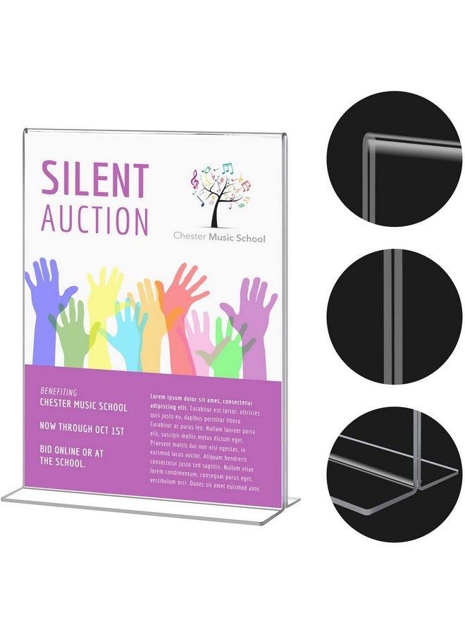 Shuban Acrylic Sign Holder Table Sign Holder Double Sided T Shape Clear Plastic Desktop Display Holder Vertical Menu Stand Sign Holders for School, Office, Hotel, Party (04 X 6 Inch -4Pcs) - Image 5