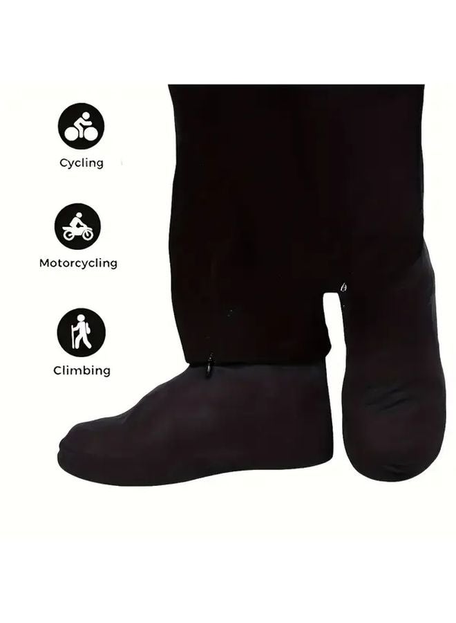 Black Waterproof Shoe Boots Anti Slip Sole Durable Reusable for Men Women - Image 1