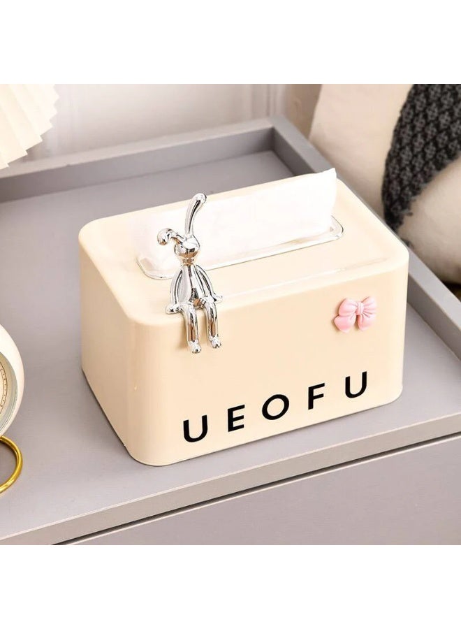 Generic Cute Bunny Tissue Box Cover – Adorable Animal Tissue Dispenser for Home, Car, Office & Nursery | Soft Plush Tissue Holder for Standard Tissue Packs  - Image 3