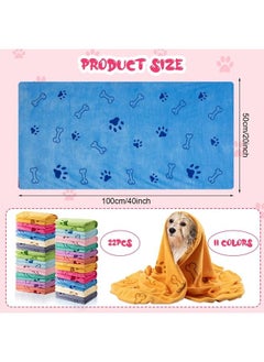 Tatuo 22 Pcs Dog Towels for Drying Dogs 20 x 40 Inch Pet Bath Towels Dog Absorbent Microfiber Towel Quick Drying Puppy Bathing Supplies for Small Medium Large Dog Puppy Cat Grooming (Bone Pattern)  - Image 2
