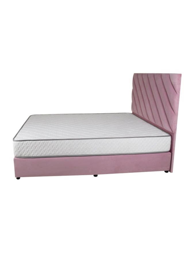 Bed and Mattress Zone Eleganza Upholstered Bed 200 X 120 Twin Size Pink Color  - Image 3