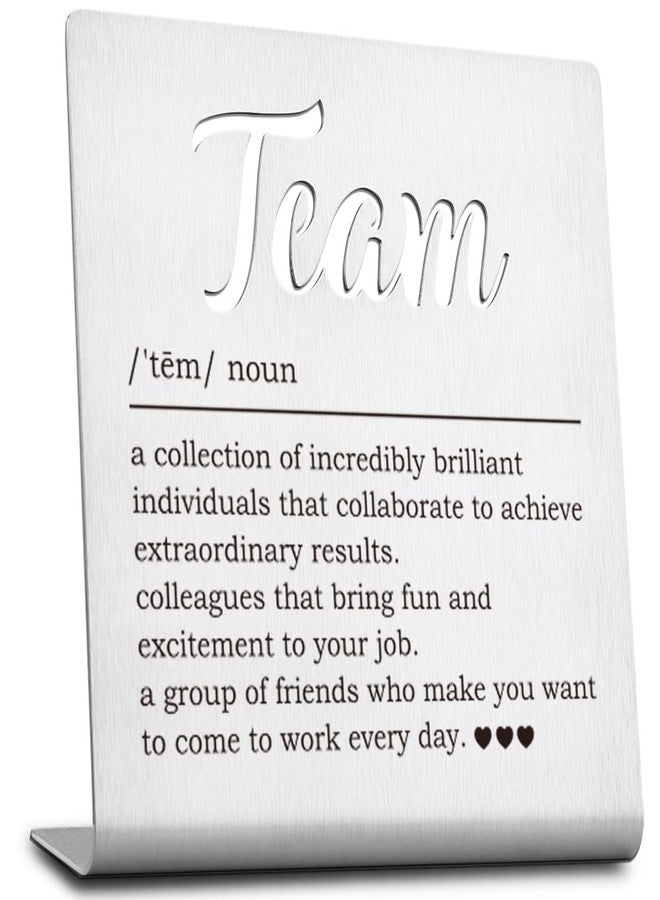FOKCBOCM Team Gifts for Employees, Coworker gifts for Women funny, Thank You Gifts for Coworkers Women, Funny Team Definition Sign, Team Work Quotes Motivational Quotes for Desk, Team Desk Decor Sign - Image 1
