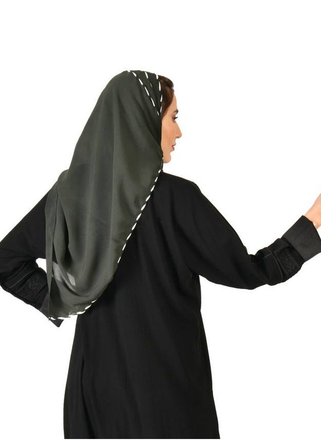 عبايات حوراء - عباية سوداء بطقطق - Image 1
