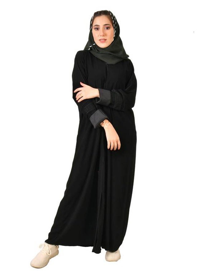 عبايات حوراء - عباية سوداء بطقطق - Image 1