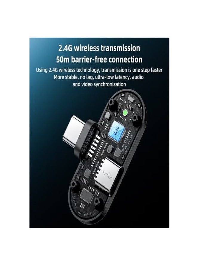 يسيدو ميكروفون لاسلكي YESIDO KR17 2 في 1 من النوع C مع صندوق شحن - Image 2