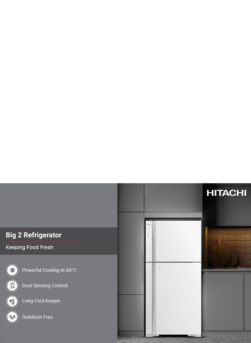 HITACHI Refrigerator, 2 Doors, 19.4 Cu. Ft, 549 L R-V725PS7K-1PWH(ME) White - Image 2