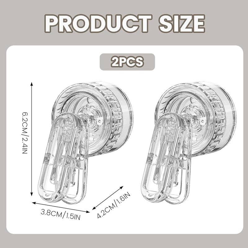 Transparent Suction Cup Clips 2 Pack No Mark Multi Purpose Holder for Towels Utensils - Image 4