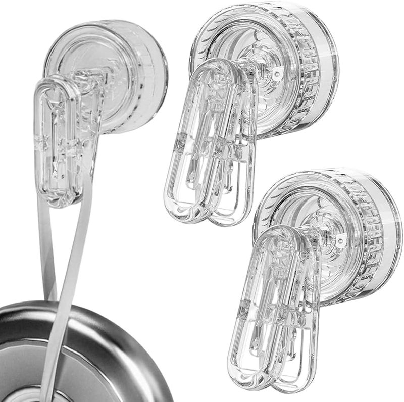 Transparent Suction Cup Clips 2 Pack No Mark Multi Purpose Holder for Towels Utensils - Image 5