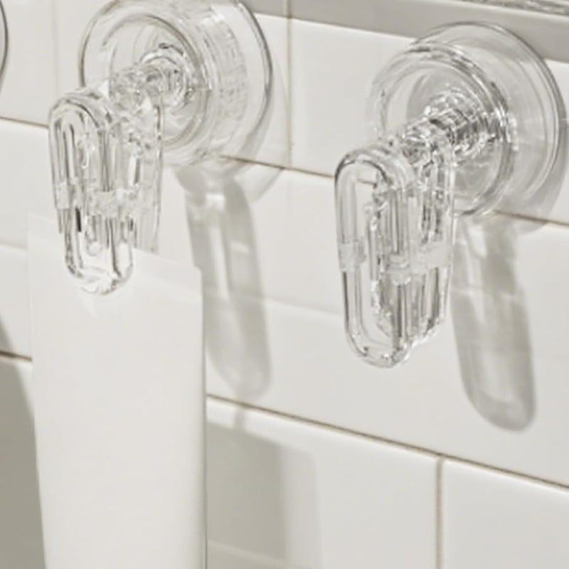 Transparent Suction Cup Clips 2 Pack No Mark Multi Purpose Holder for Towels Utensils - Image 3
