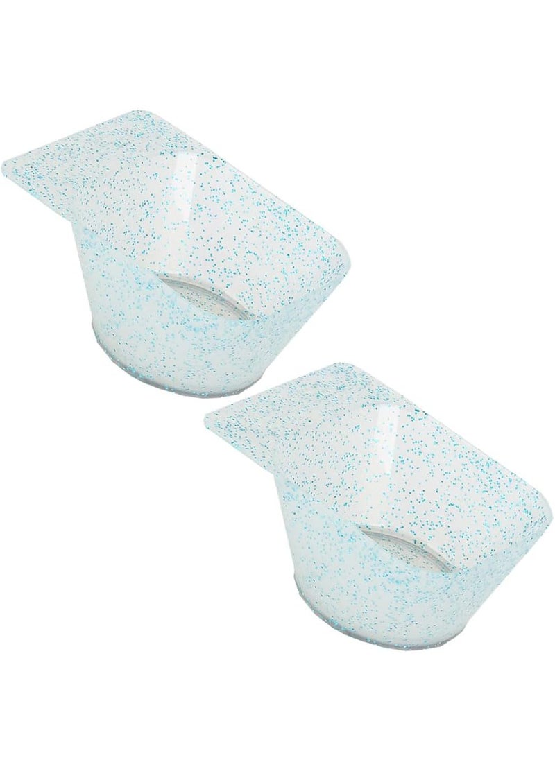 lasenersm lasenersm 2 Pieces Hair Color Bowl Glitter Hair Dye Bowl Hair Color Mixing Bowl Plastic Color Mixing Tint Bowl Square Applicator Bowl Hair Dyeing Coloring Tools for Home Salon, Blue 