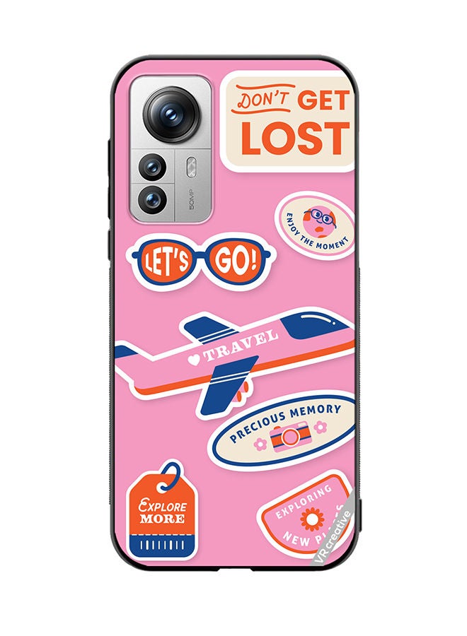 VR CREATIVE Protective Case Cover For Xiaomi 12 Pro Travel Sticker Design Multicolour - Image 1
