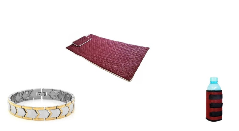 Yuvaa Bio Magnetic Mattress Pad | 3 x 6 Ft | Comes with 1 Pillow | Water Bottle Cover/Bio Magnetic Water Energy Pad with Bio Titanium Hand Bracelet - Image 1