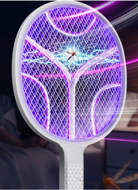 Rechargeable electric mosquito swatter, rechargeable fly swatter, large screen strong home mosquito swatter