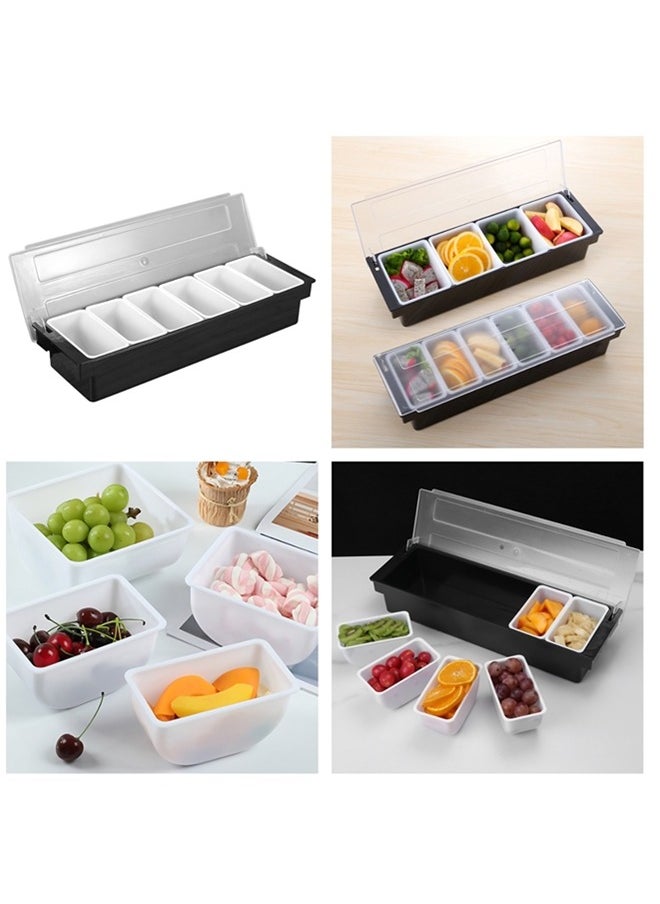 Beauenty - Bar Condiment Tray With Lid,ice Cooled Condiment Dispenser Serving Container Chilled Garnish Tray Bar Caddy For Home Work Or Restaurant, Large 6 Compartment Garnish Tray With Lid For Bar - Image 1