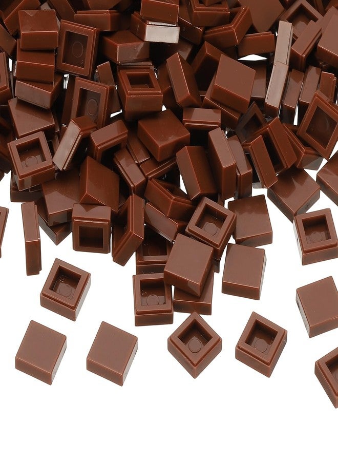 PATIKIL 333 Pcs Flat Blocks Bulk, 1x1 Square Brown Classic Tiles Smooth Surface Mini Building Blocks Accessories Compatible Bricks Kits for Building Floor Walls Mosaic Pixel Arts - Image 1