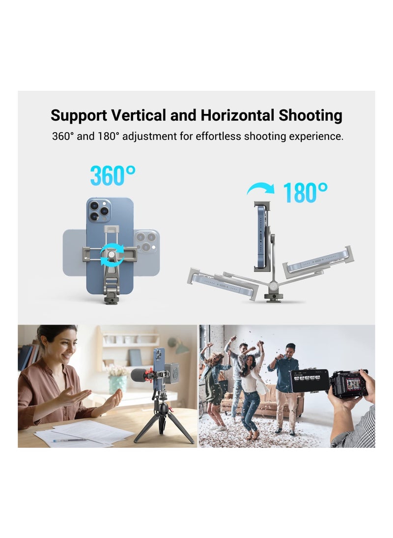 SYOSI - Universal Cell Phone Mount for Tripods, Phone Cage Adapter Tripod and Monopod Phone Mount Adapter Phone Tripod Mount Adapter for iPhone 14 13 12 11, Fits for Tripod Monopod Phone Cage Camera cage-3559 - Image 1