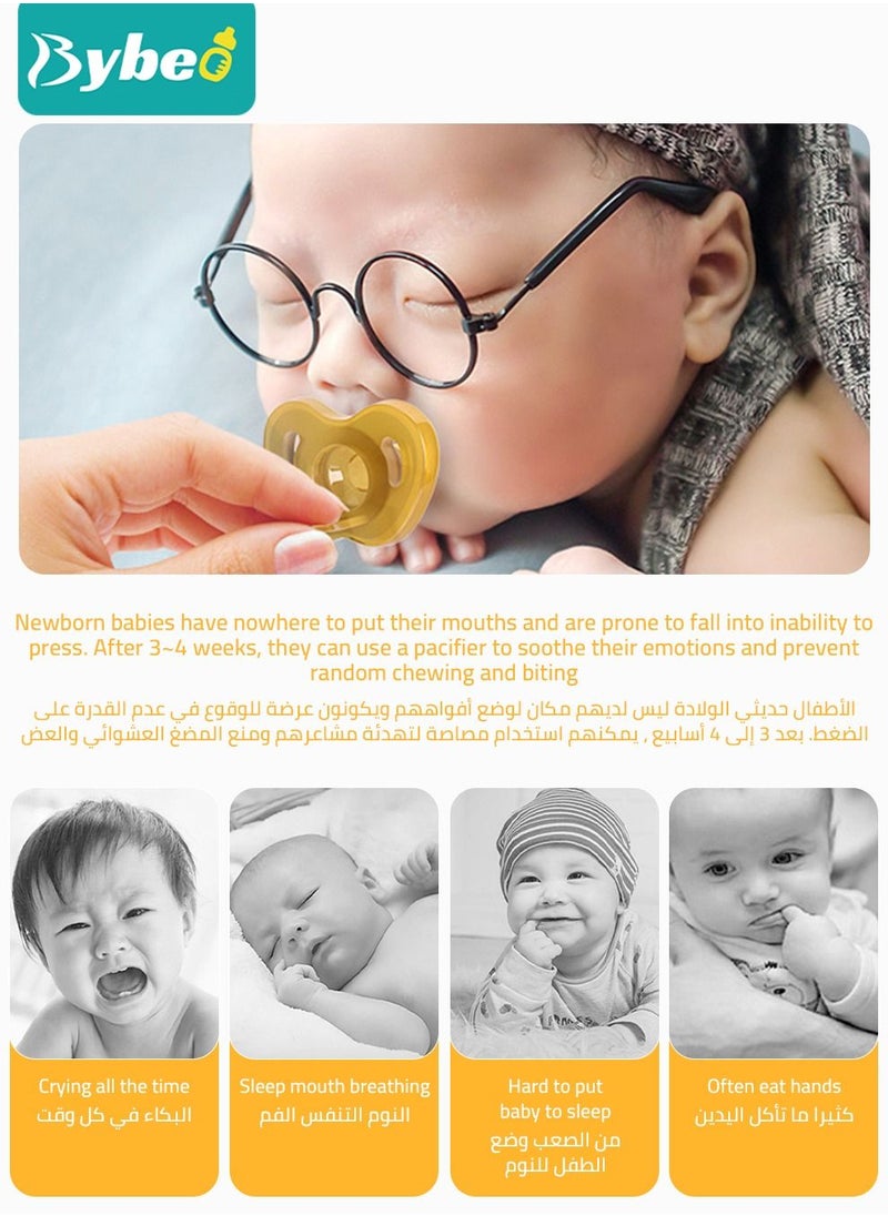 Bybeo 2 PCS Baby Silicone Pacifiers With Holder And Storage Box, Newborn Daily & Night Use Pacifier, Teething Toys For Newborn 0-36 Month  - Image 2