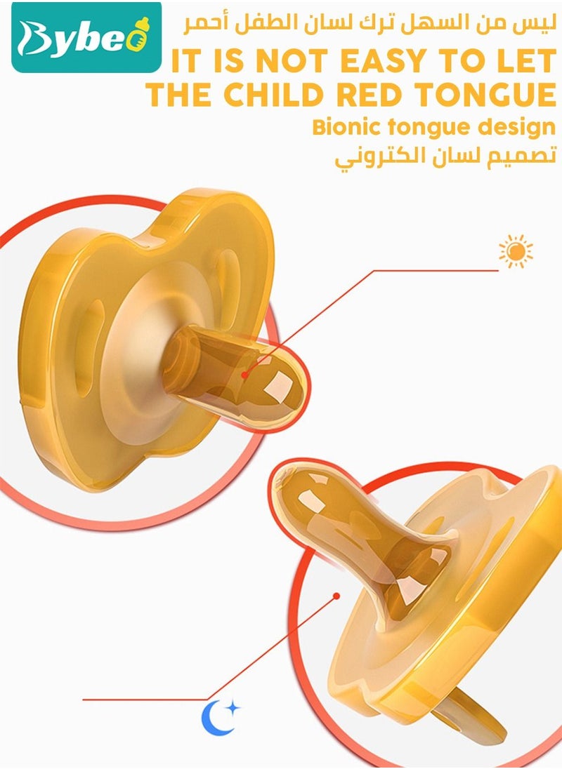 Bybeo 2 PCS Baby Silicone Pacifiers With Holder And Storage Box, Newborn Daily & Night Use Pacifier, Teething Toys For Newborn 0-36 Month  - Image 3