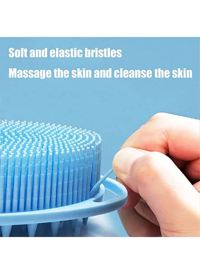 Generic - 2 Pcs Silicone Body Brush Cleaning Exfoliating Body Scrubber, Silicone Body Massager Bath Brush, Soft Exfoliating Body Bath Shower Scrubber Brush for Kids and Adults All Kinds of Skin  Pink/Blue - Image 1