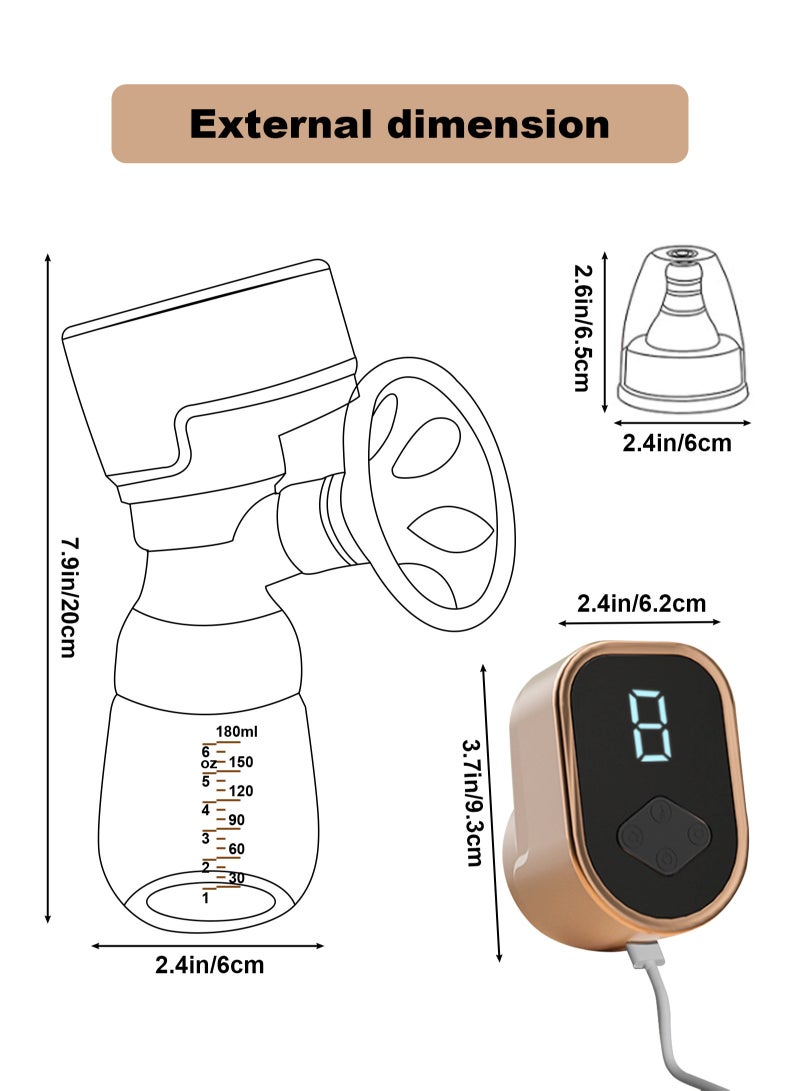أوربازار مضخات كهربائية، مضخة ثدي كهربائية محمولة بثلاثة أوضاع و9 مستويات، مضادة للتدفق العكسي، خالية من الألم وشفط قوي، شاشة LED، مضخة ثدي لاسلكية خالية من مادة BPA - Image 2