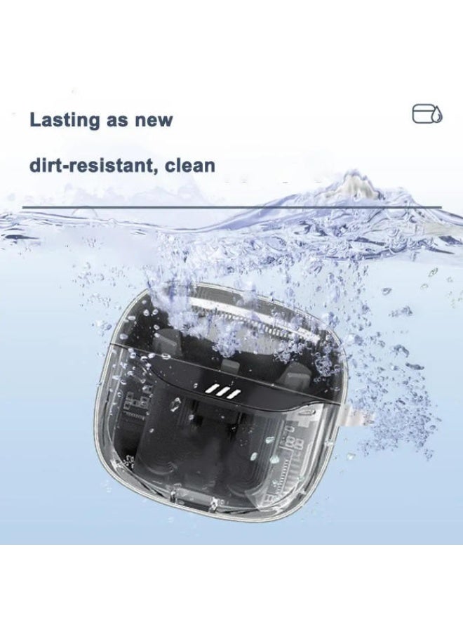 Case for JBL Tune Flex 2 True Wireless Noise Cancelling Earbuds,Clear Soft TPU Protective Cover with Keychain and Cleaner Kit for Women Men Shockproof Skin-Clear - Image 5