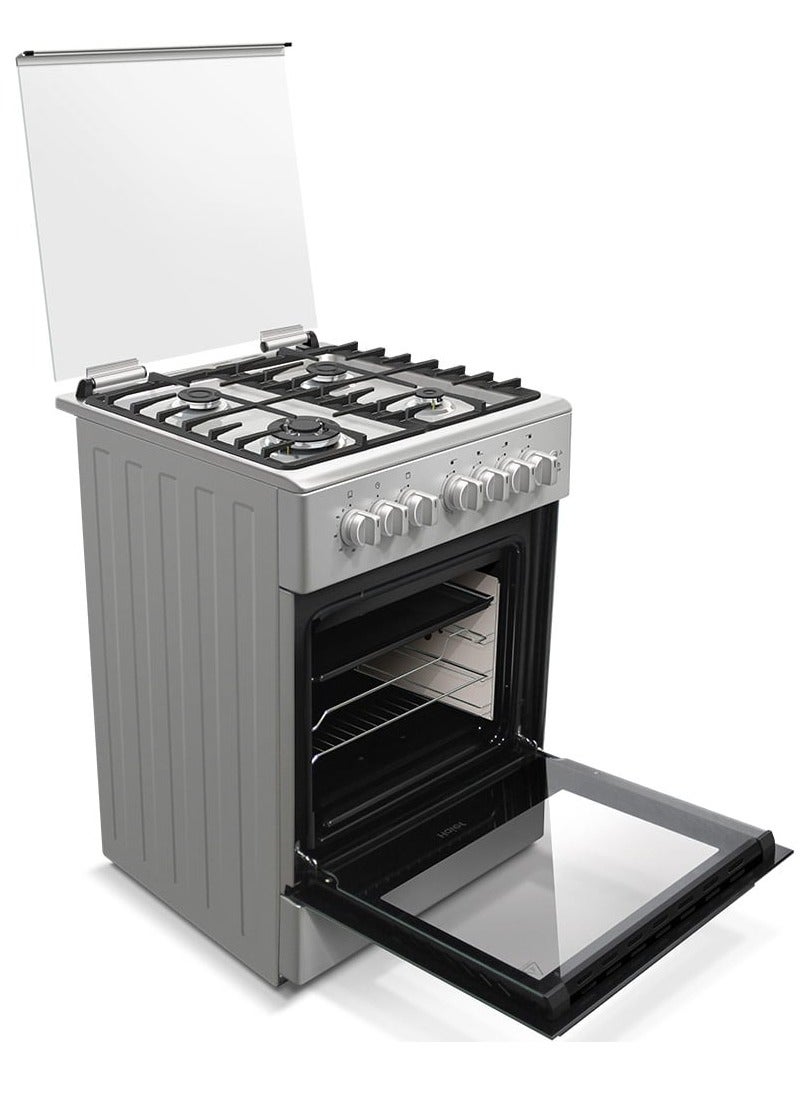 Haier 4 Zone Gas Cooker 4 HCR6060GTS Silver
