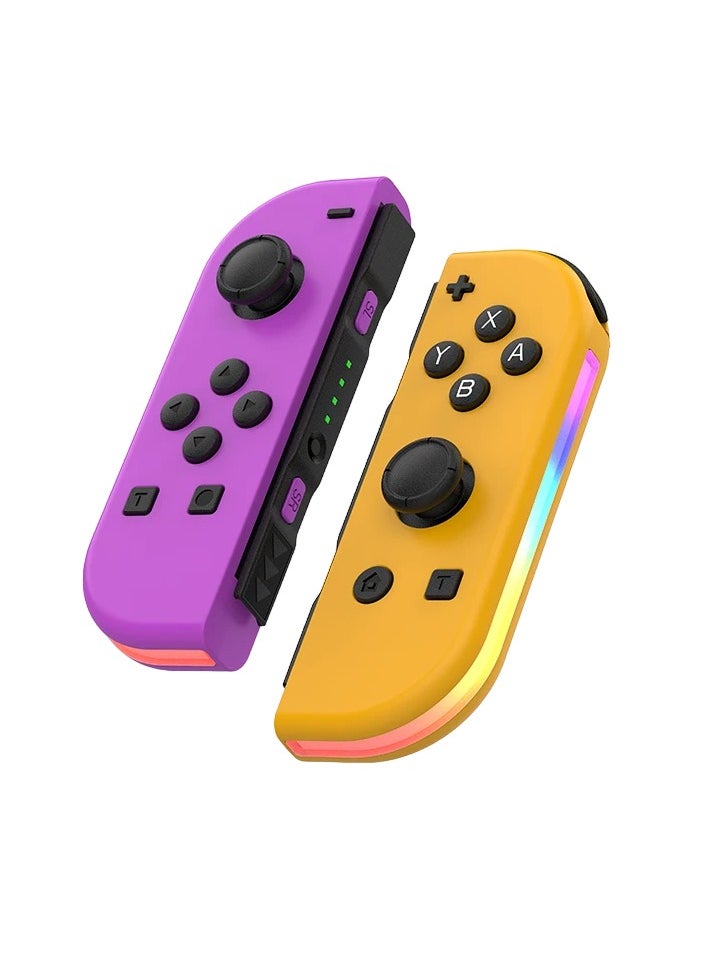 Generic RGB Wireless Controller, 6 Axis Gyro Bluetooth Joystick Controller, Lightweight And Portable Gamepad With Wake Up Function, Dual Vibration Gaming Controller For Nintendo Switch, (Purple And Orange)  - Image 1