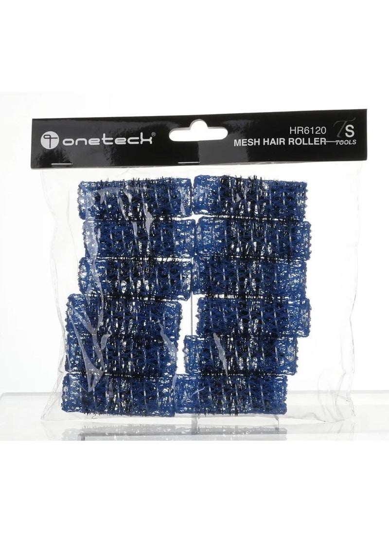 Onetech - Mesh Hair Rollers For Luxurious Curls & Waves 60mmx20mm Blue - Image 1