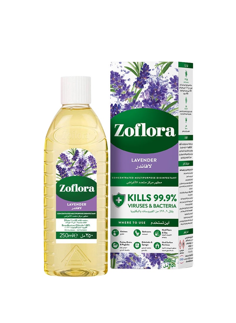 Zoflora Concentrated Disinfectant Lavender 250ml  - Image 1
