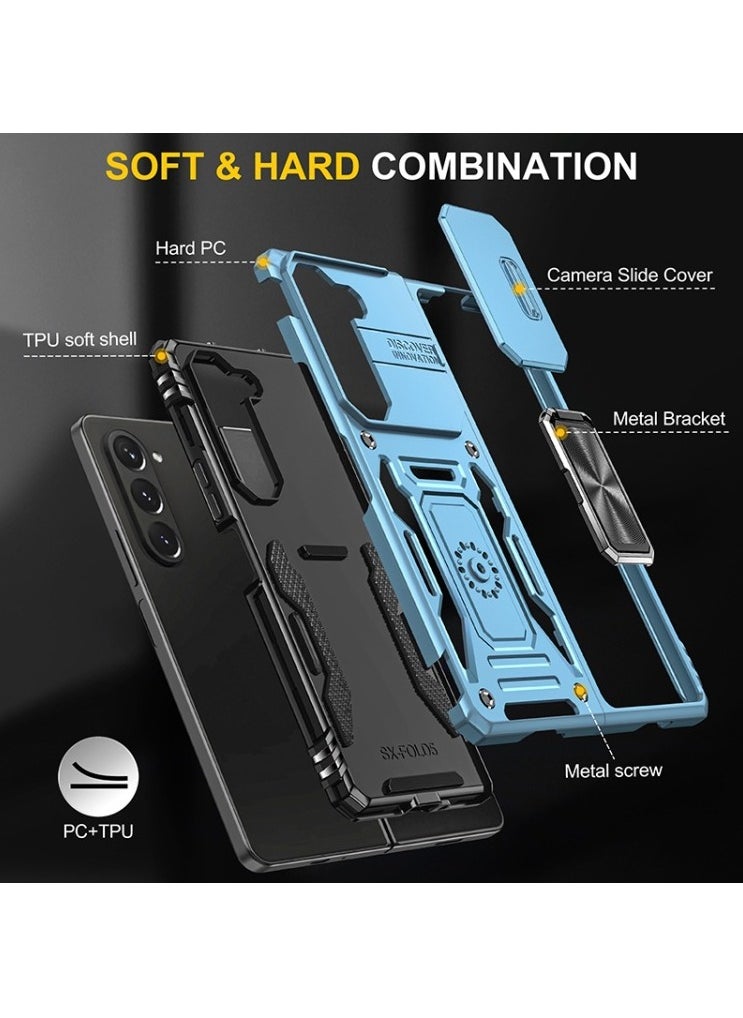 Generic - Samsung Galaxy Z Fold 5 Case, Built in 360 ° Rotate Ring Kickstand, Car magnetic suction function，Shockproof Test, Heavy Duty Shockproof Protective Case for Galaxy Z Fold 5 7.6 inch - Image 1