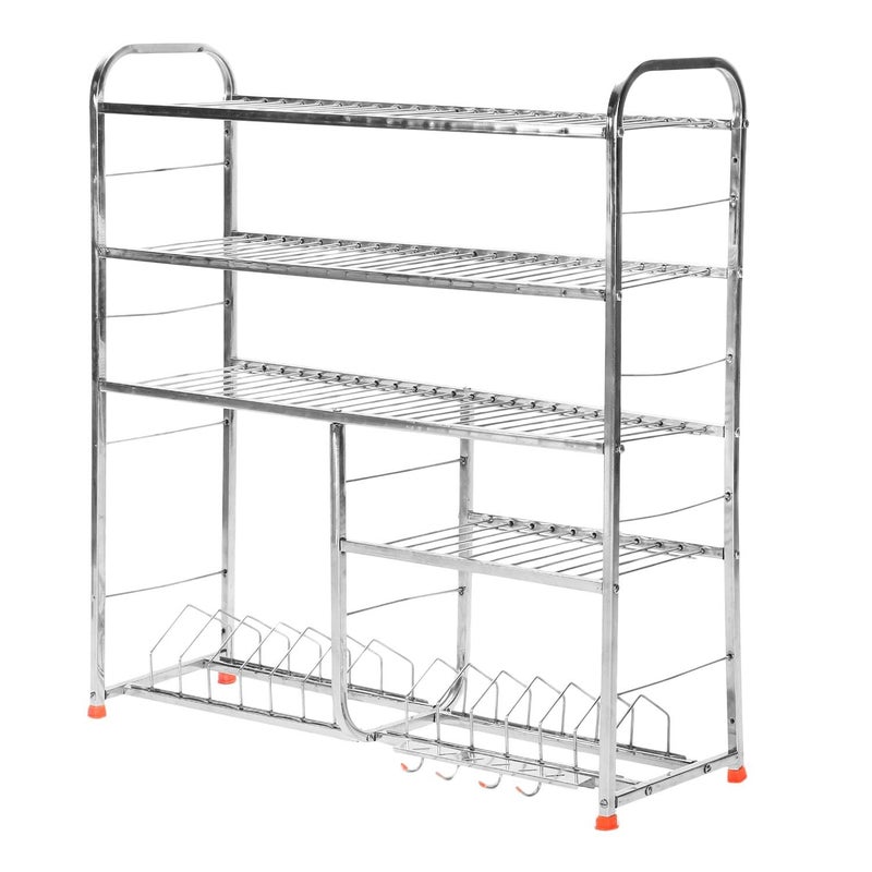 Shopsidex Shopsidex Wall Mount Kitchen Utensils Dish Rack Stainless Steel Utensil RackSTUNDwith Plate Cutlery Stand 31 X 30 Inches Dish StandHolder 31 x 30 - Image 2