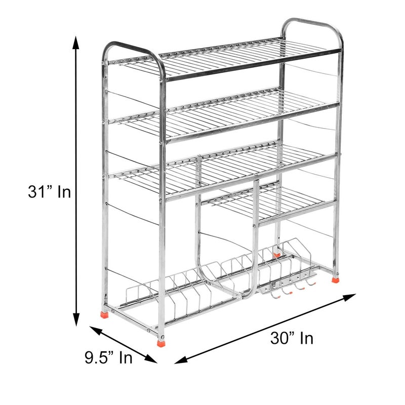 Shopsidex Shopsidex Wall Mount Kitchen Utensils Dish Rack Stainless Steel Utensil RackSTUNDwith Plate Cutlery Stand 31 X 30 Inches Dish StandHolder 31 x 30 - Image 5