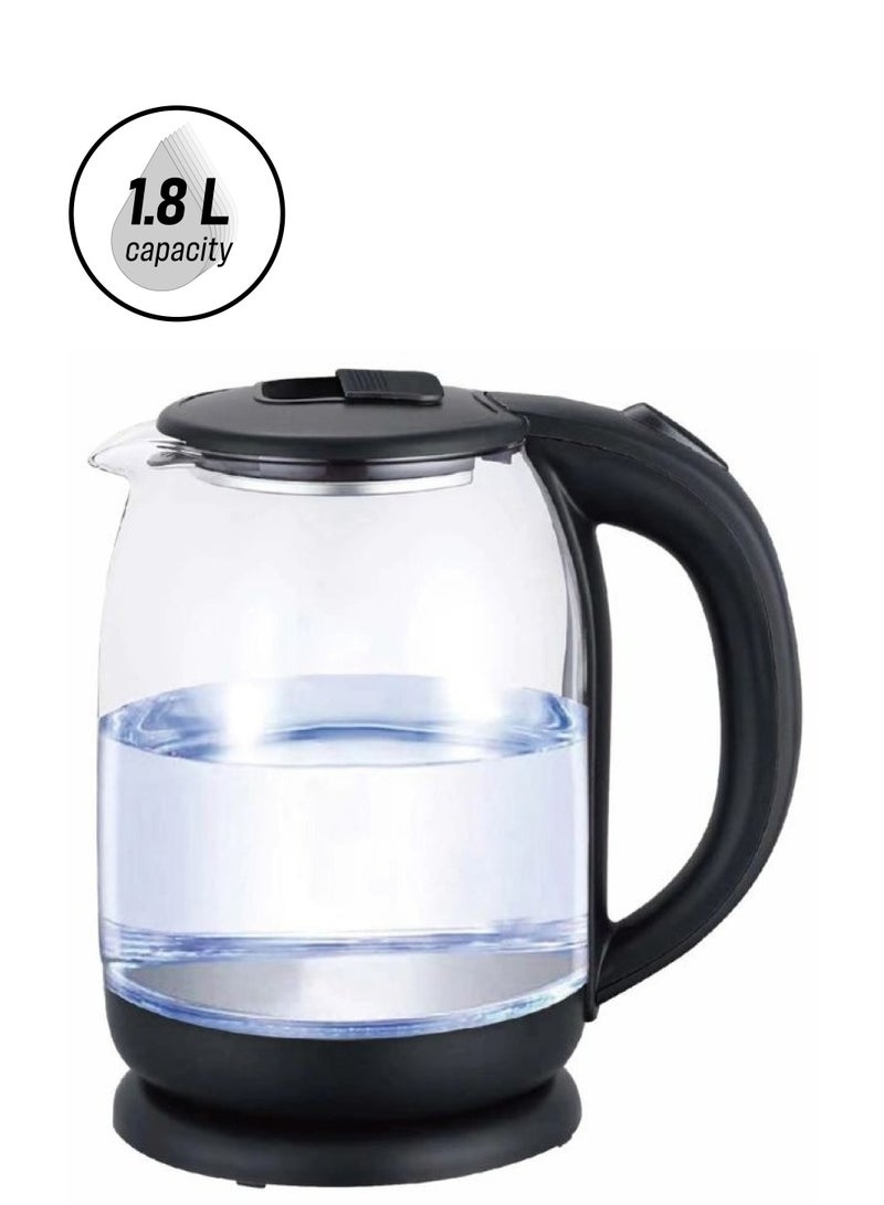 ستارجولد غلاية كهربائية زجاجية سعة 1.8 لتر مع خاصية إيقاف التشغيل التلقائي بقوة 1700 وات من الفولاذ المقاوم للصدأ بدرجة 304 عالية الجودة - Image 1