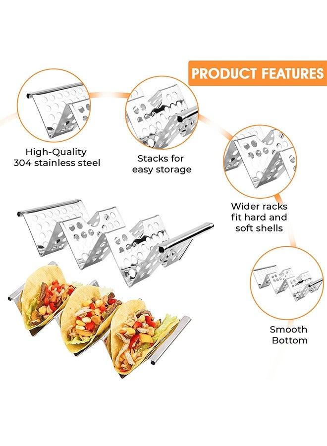 Stainless Steel Taco Holder, Stylish Taco Plate Stands, Parties and Restaurants Supplies - Image 3