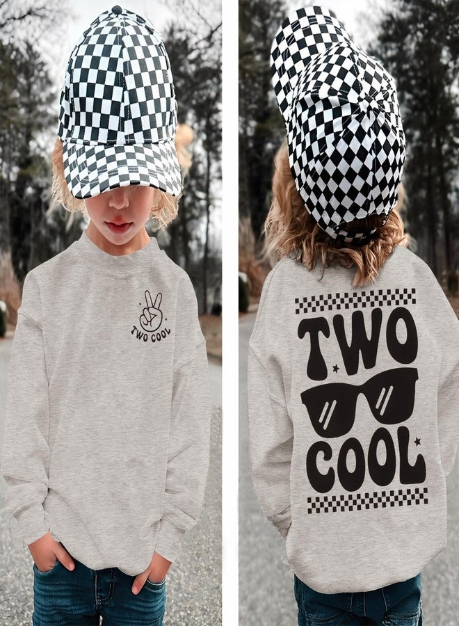 KEKEMI Two Cool Birthday Sweatshirt Toddler Boy 2T Birthday Long Sleeve Shirt 2 Years Old Bday Party Outfit Fall Tops Clothes(Grey,2T) - Image 4