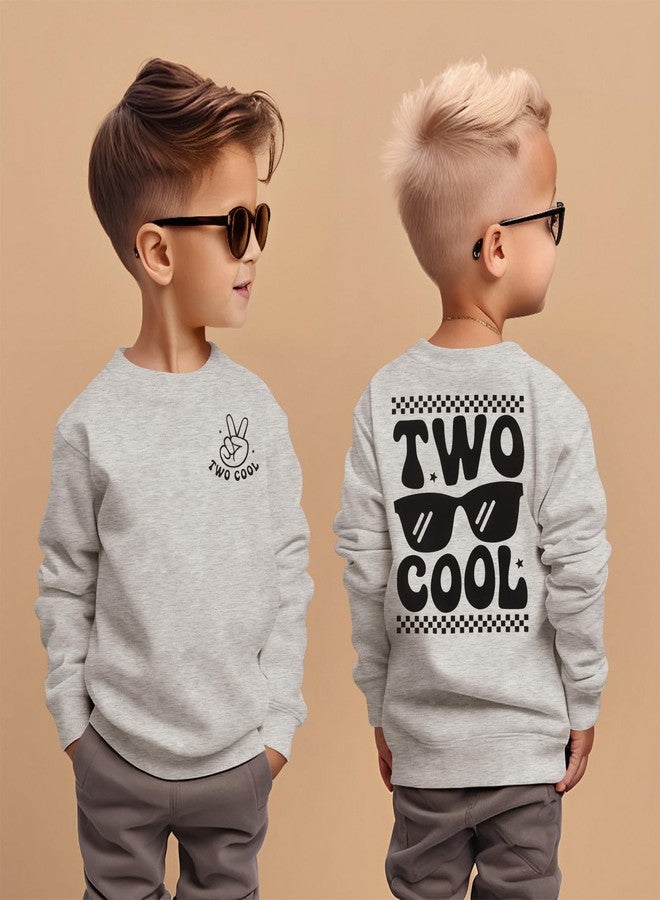 KEKEMI Two Cool Birthday Sweatshirt Toddler Boy 2T Birthday Long Sleeve Shirt 2 Years Old Bday Party Outfit Fall Tops Clothes(Grey,2T) - Image 3