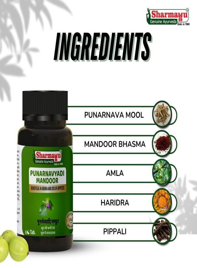 Sharmayu Punarnavyadi Mandoor | Ayurvedic Tablets for Anemia, Liver Support & Digestion | Natural Herbs | 60Tabs | GMP Certified | Improves Appetite & Blood Health - Image 5