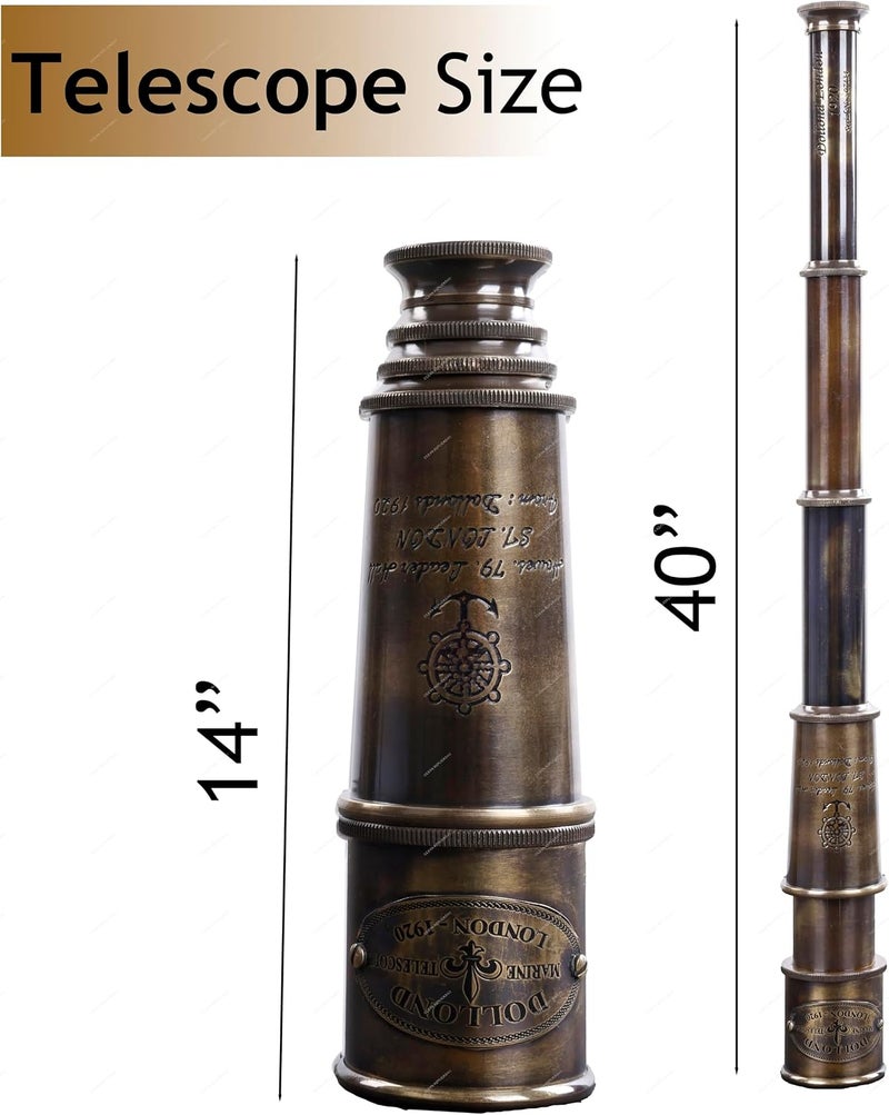 OCEAN REPLICAS 1920 DOLLOND London Brass Maritime Vintage Telescope with Wooden Box - Image 4